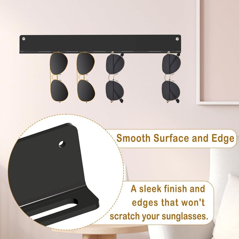 Bigfety Hanging Sunglasses Wall Organizer, Glasses Holder Wall for Display, Acrylic Multiple Eyeglasses Rack 3 Pack, Black - Image 5